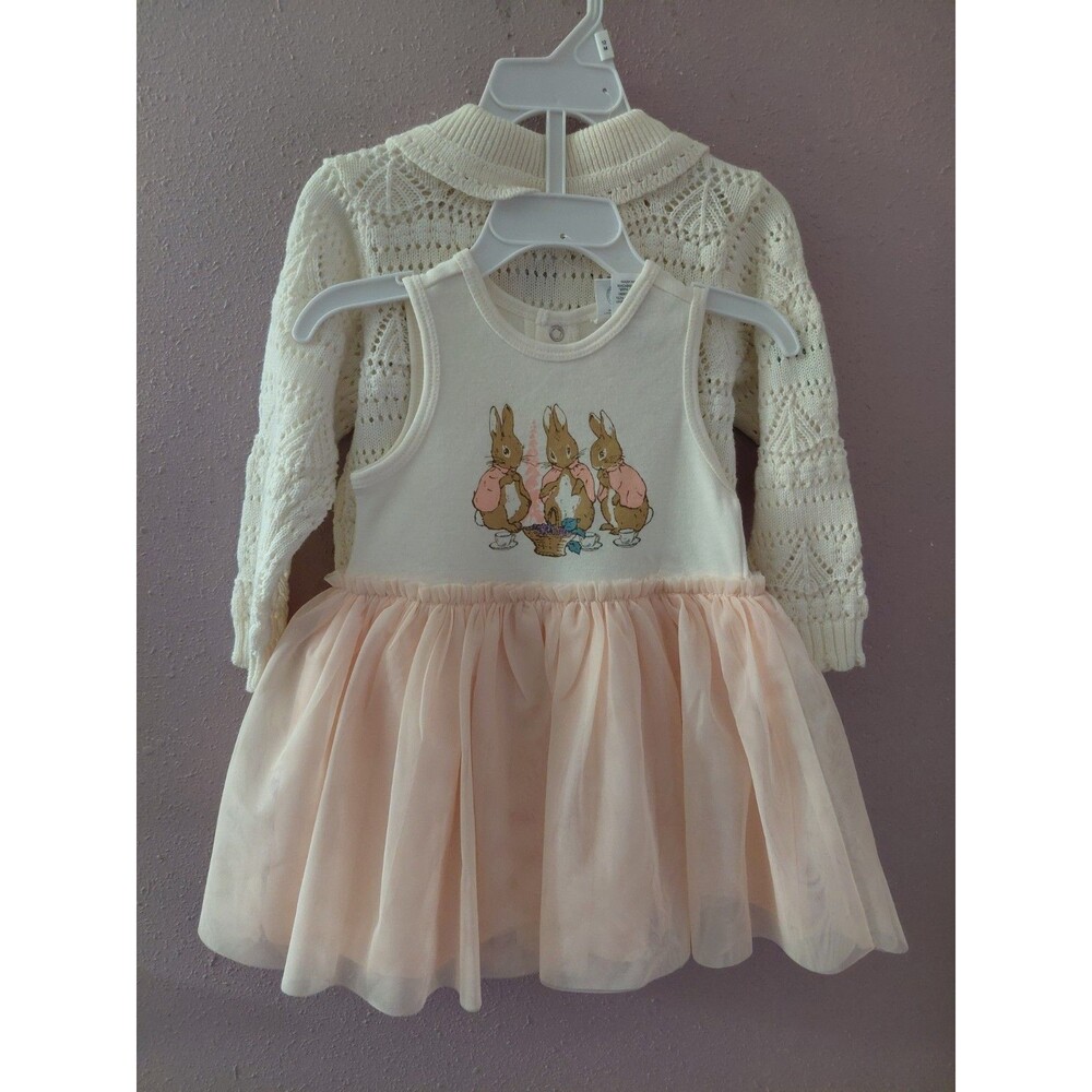 The World of Peter Rabbit Little Girl's Knit Cardigan Dress Set 2 Pc Size 12M - Picture 5 of 14
